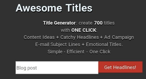 Awesome Blog Post Title Generators 26 awesome title generator