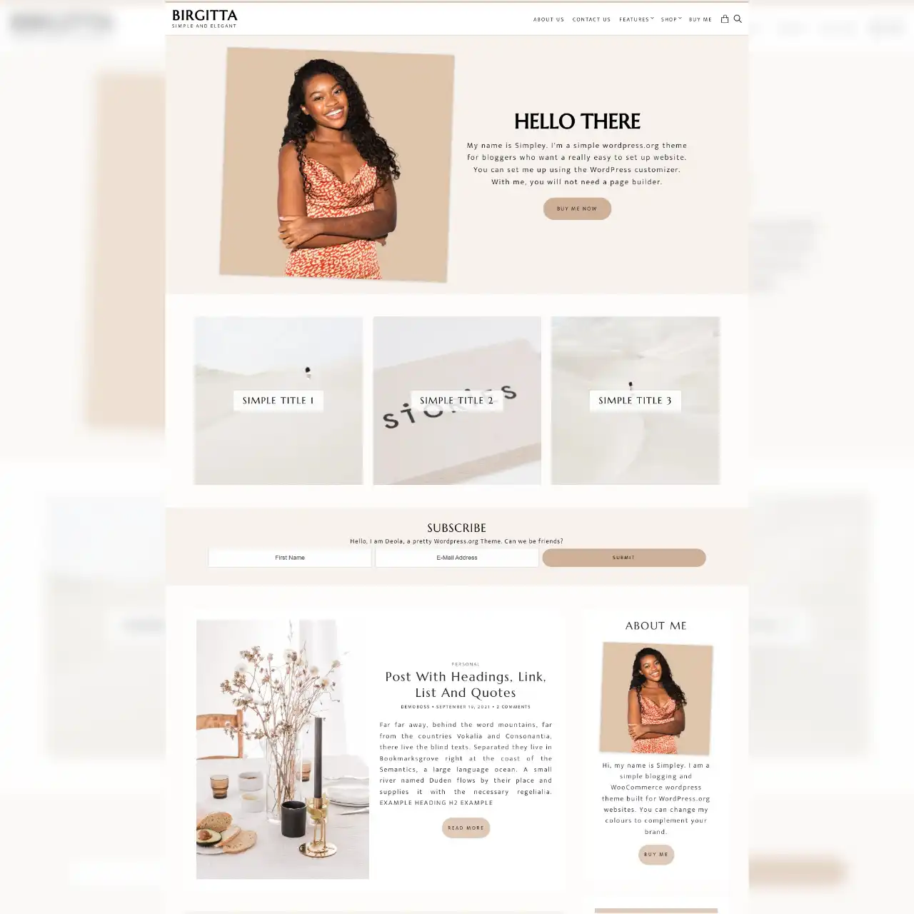 Birgitta feminine wordpress theme