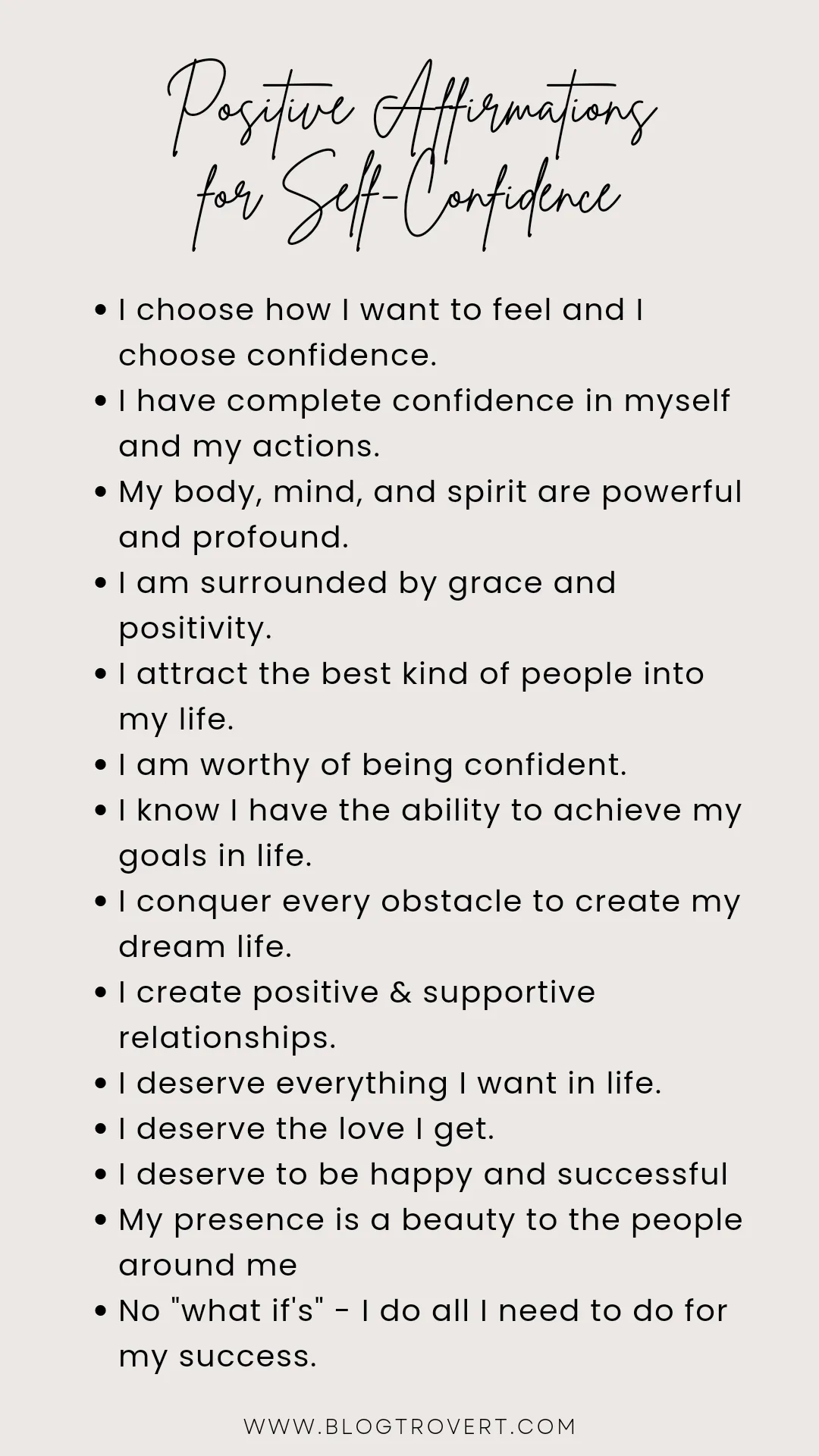 affirmations for confidence