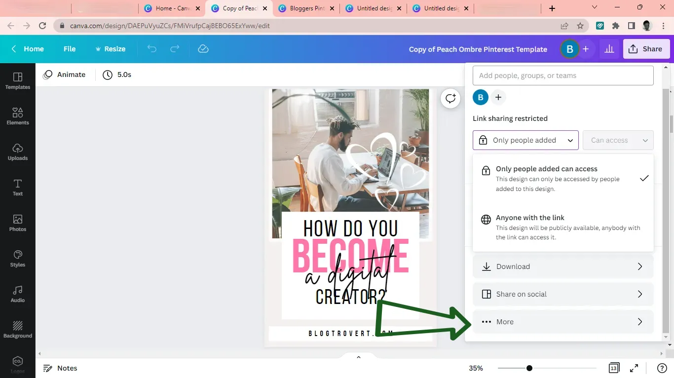 How to sell Canva templates - an 100% easy guide 7 Canva design page