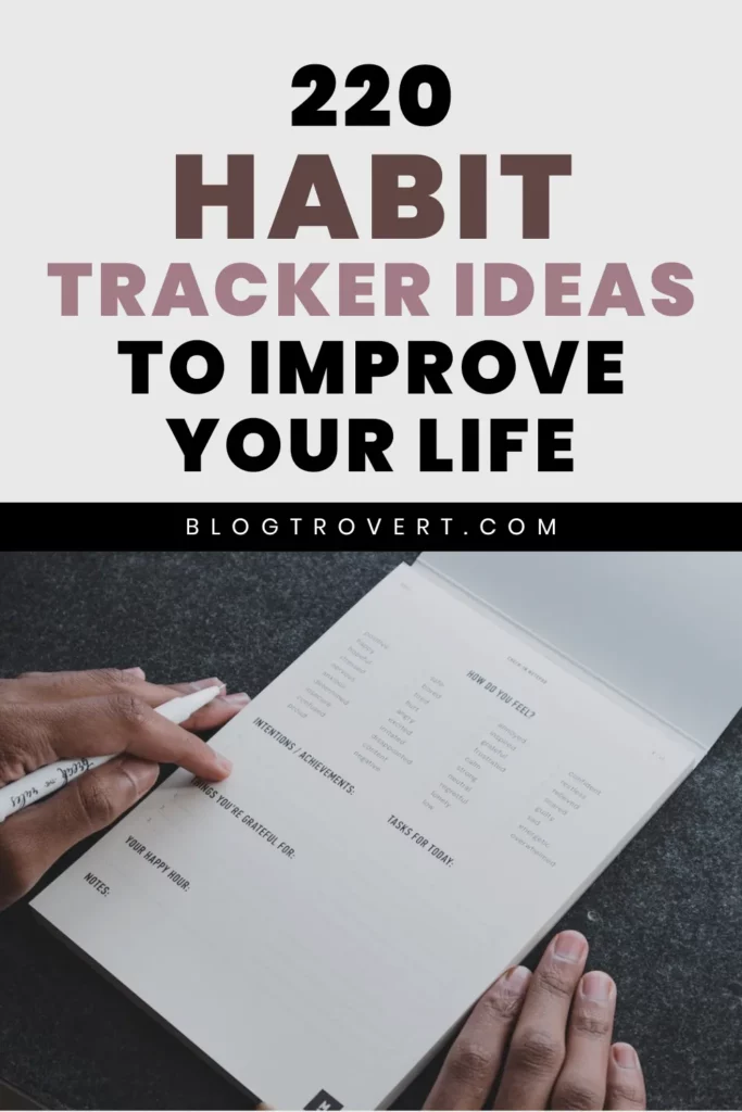 Habit tracker ideas