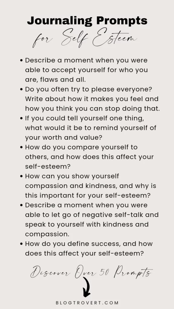 Journal Prompts For Self-Esteem