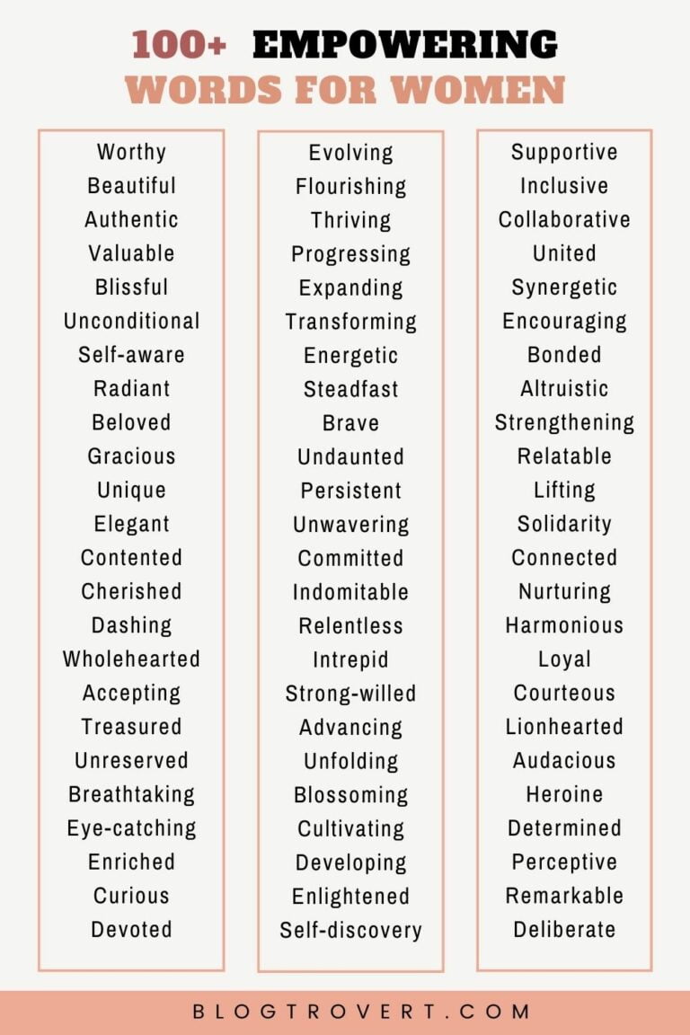 225 Empowering Words For Women To Inspire And Uplift Each Other