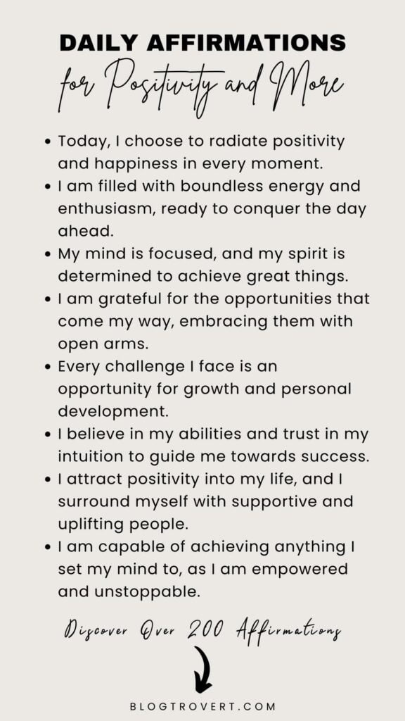 Powerful daily affirmations for positivity and more